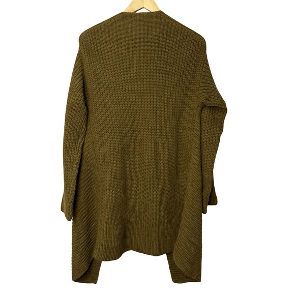 Massimo Dutti Alpaca Wool Blend Open Front Cardigan Size M Made in Italy Green - Picture 6 of 14